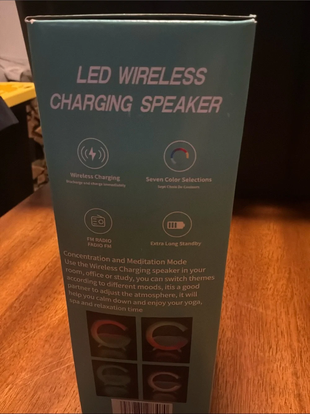 LED Wireless Charging Speaker - White with Multicolor Accent